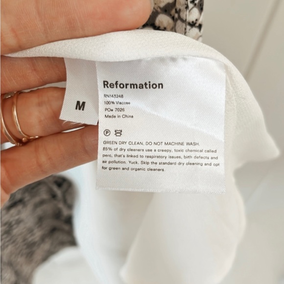 Reformation Snake Skin Wrap Tie Midi Dress Women Medium Animal Print Viscose - Picture 11 of 11